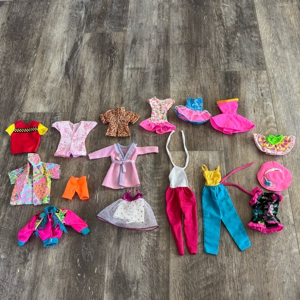 Vintage 80s/90s Genuine Barbie & Ken Clothing Bundle Lot - 16 Pieces